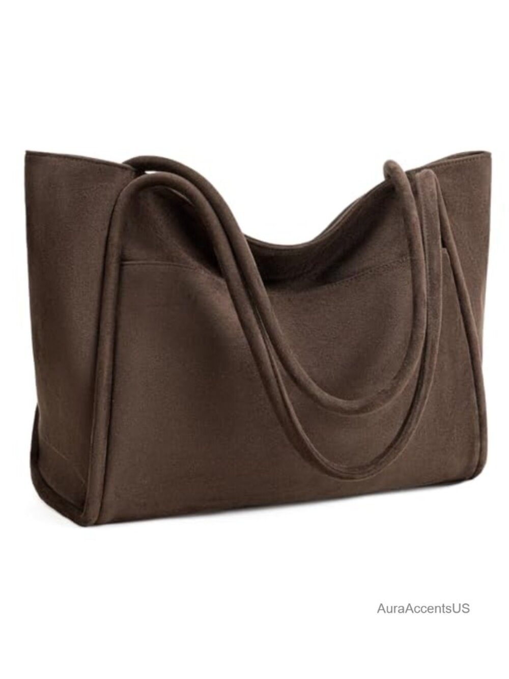 Vegan Leather Tote Bag Women Zipper Shoulder Travel Purses Laptop